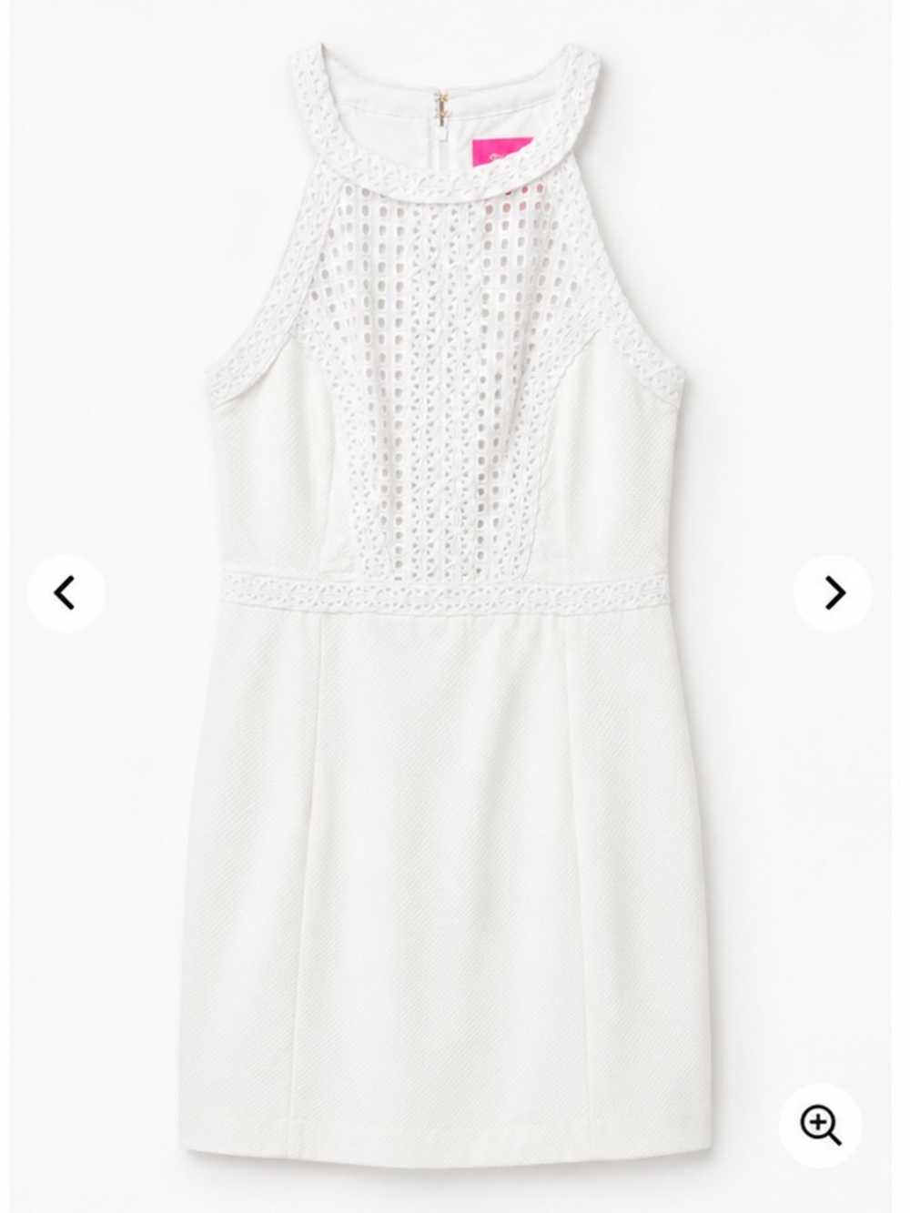 Lilly Pulitzer White Eyelet Halter Mini Dress